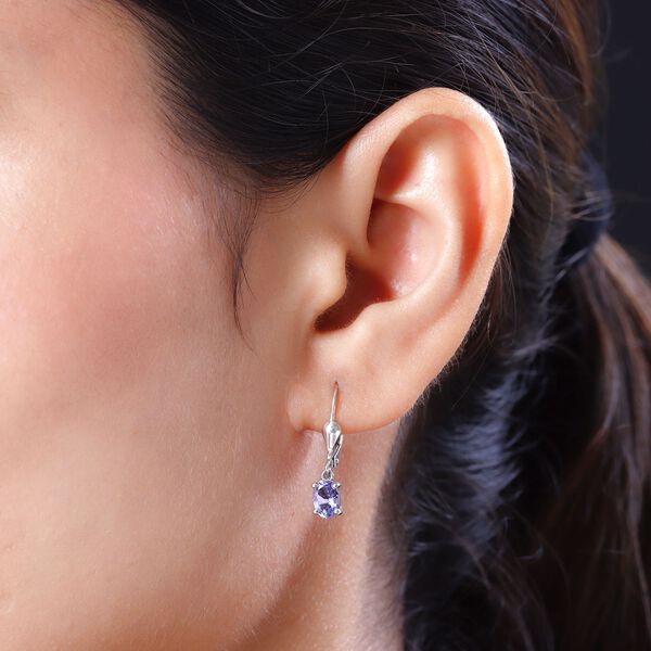 Tansanit Solit&auml;r Ohrh&auml;nger in Silber 1,27 Ct image number 3