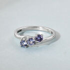 Tansanit 3 Stein Ring 925 Silber platiniert  ca. 0,53 ct image number 1
