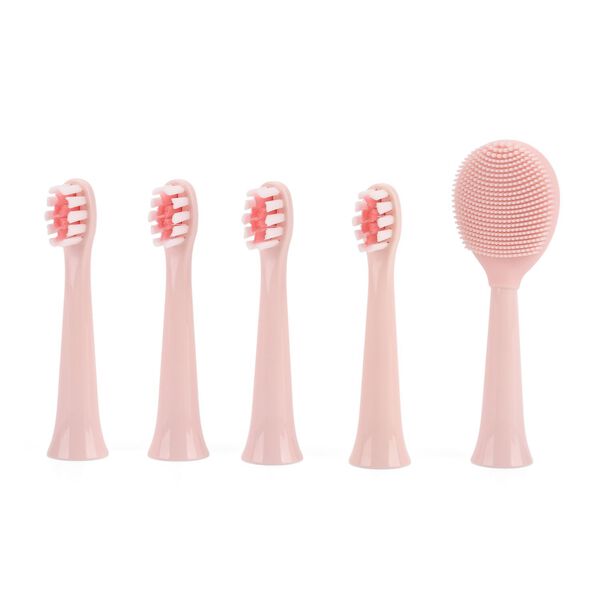 Sonic elektrische Zahnb&uuml;rste mit 3 Zahnb&uuml;rstenk&ouml;pfen und 1 Silikon-Zungenb&uuml;rstenkopf, 24,5x2,5cm, rosa image number 7