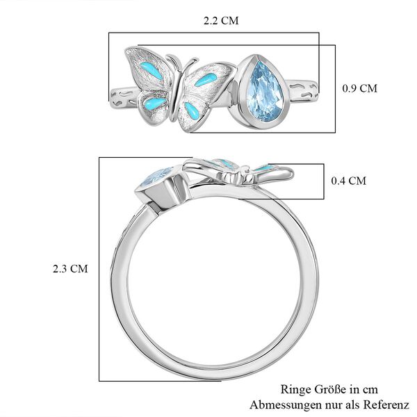 GP Trionfo Kollektion - Himmelblauer Topas, Kanchanaburi Blauer Saphir Ring, 925 Silber rhodiniert (Gr&ouml;&szlig;e 18.00) ca. 0.55 ct image number 8