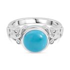 D joy Sleeping Beauty T&uuml;rkis, Moissanit Ring 925 Silber rhodiniert (Gr&ouml;&szlig;e 19.00) ca. 2.70 ct