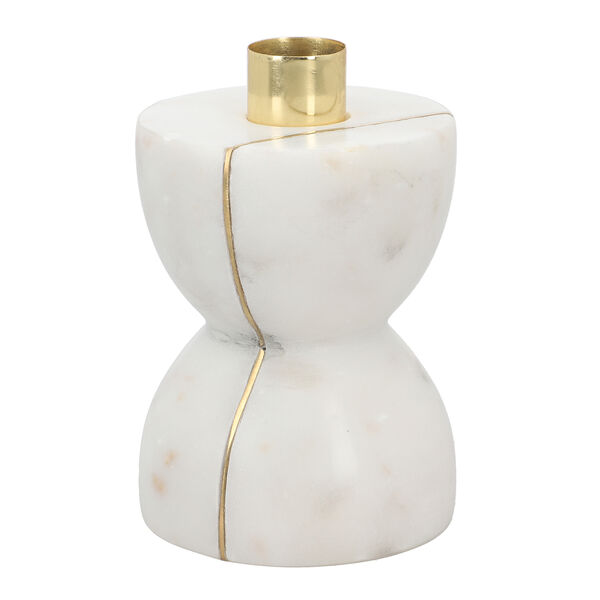 3er-Set, handgeschnitzter Marmor-Kerzenhalter, Wei&szlig; image number 3