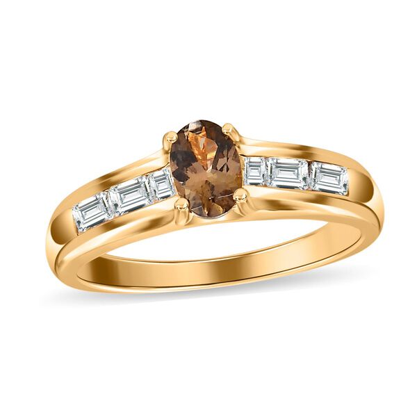 AA nat&uuml;rlicher, goldener Tansanit und Zirkon-Ring - 1,03 ct. image number 4