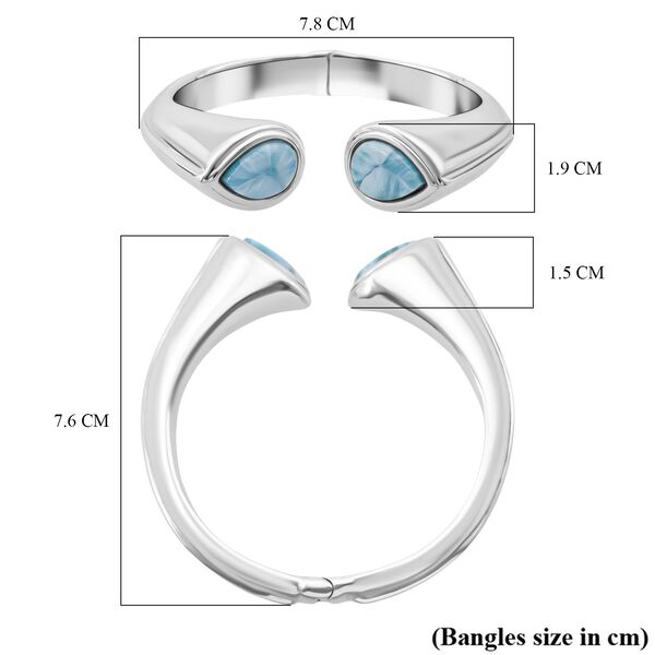 Larimar Armreif ca. 19 cm 925 Silber Rhodiniert ca. 17,99 ct. image number 5