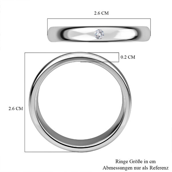 Signature Solit&auml;r Bandring in platiniertem Silber image number 6