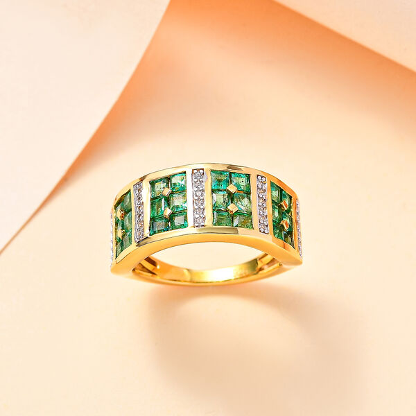 Kagem sambischer Smaragd und Zirkon-Ring - 1,52 ct. image number 9