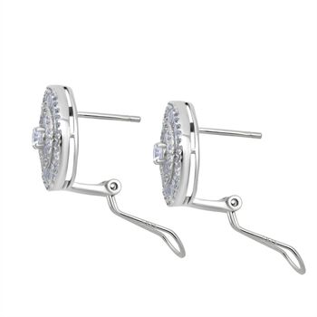 Lustro Stella Wei&szlig;er Zirkonia Ohrringe 925 Silber rhodiniert