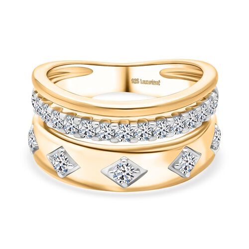 Lab Grown Diamant SI Ring 925 Silber 750 Gelbgold Vermeil (Größe 20.00) ca. 1,13 ct image number 0