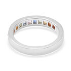 Regenbogen Saphir Half Eternity Band Ring 925 Silber Platin-Überzug image number 3