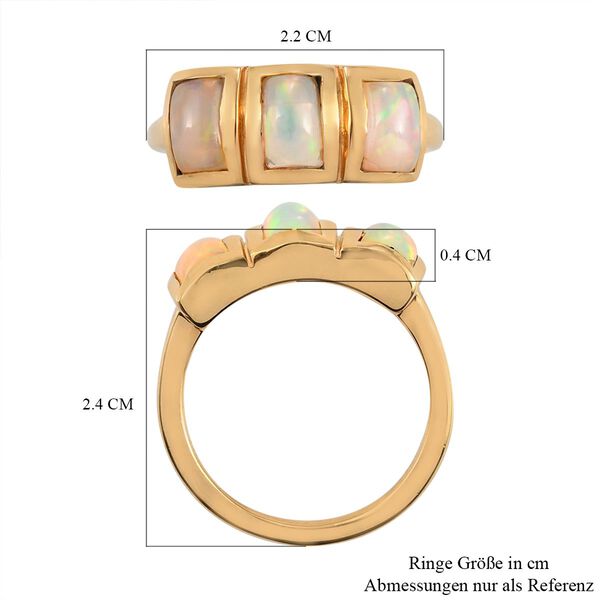 Nat&uuml;rlicher, &auml;thiopischer Opal-Ring, 925 Silber vergoldet  ca. 1,11 ct image number 7