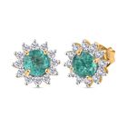 AAA Kagem Sambischer Smaragd, Lab Grown Diamant Ohrringe 375 Gold ca. 1,32 ct.