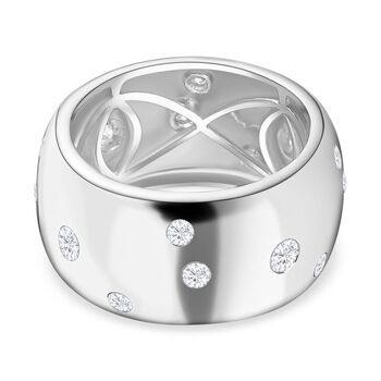 Moissanit Ring, 925 Silber rhodiniert