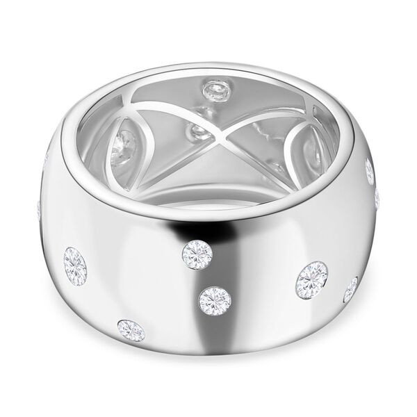 Moissanit Ring, 925 Silber rhodiniert