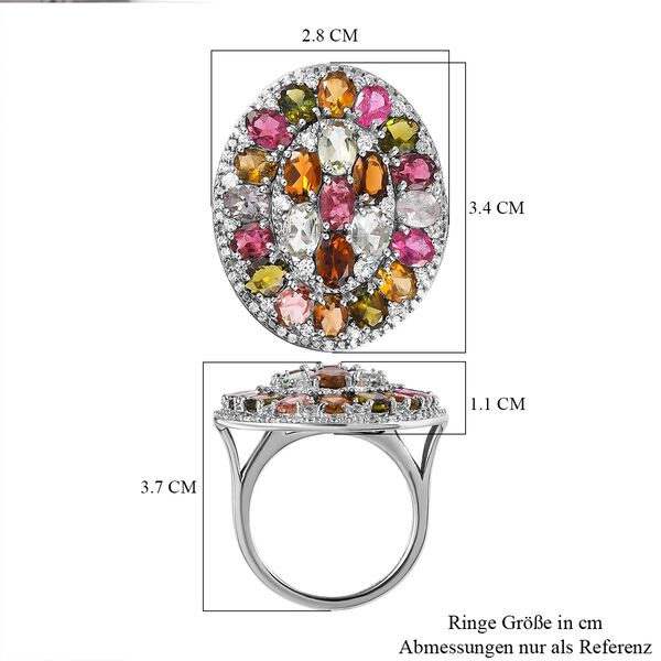 Nat&uuml;rlicher Mehrfach-Turmalin und Zirkon-Ring - 8,92 ct. image number 7