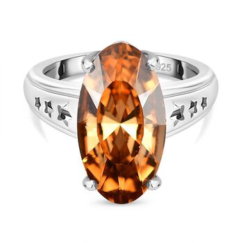 J Francis gefertigt mit SWAROVSKI - Helle Farbe Topas Kristall Ring 925 Silber rhodiniert (Gr&ouml;&szlig;e 20.00) 5.20 ct