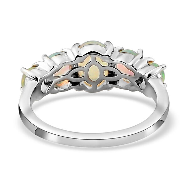 Natürlicher, äthiopischer Opal-Ring, 925 Silber platiniert  ca. 1,19 ct image number 6