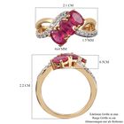 Fissure gefüllt Rubin und Zirkon Ring 925 Silber 585 Vergoldet image number 6