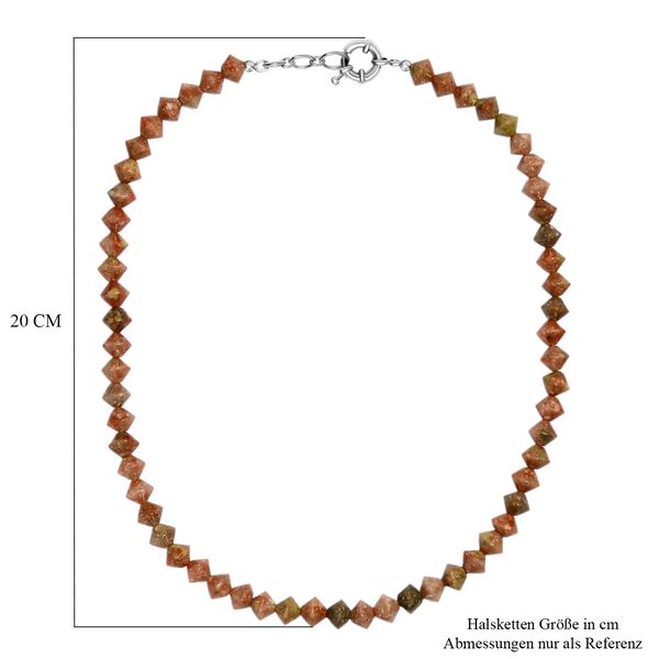 Herbst Jaspis Halskette ca. 50 cm mit 2.5 cm extender, Nickelfreies Messing platiniert ca. 250,00 ct. image number 6