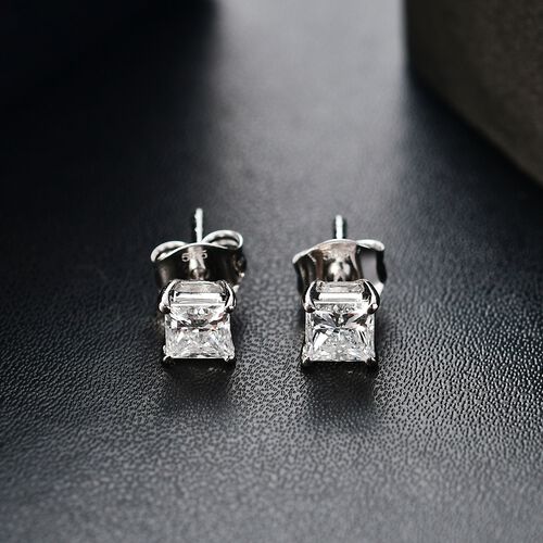 LUXURIANT DIAMOND- SGL zertifizierte VS-EF Labor Diamant Ohrringe in 585 Weißgold - 1 ct. image number 2