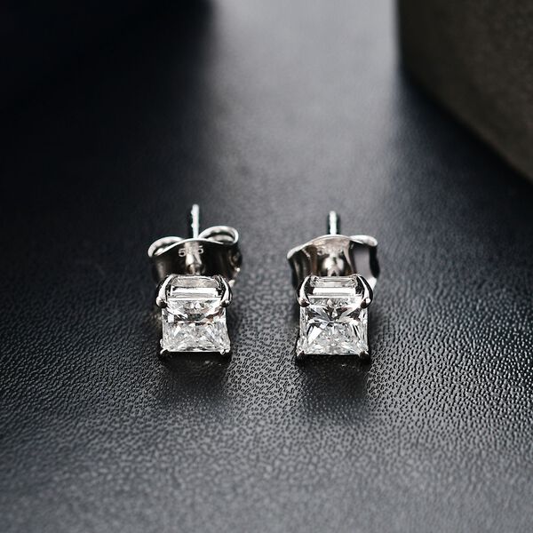 LUXURIANT SGL zertifizierte VS-EF Labor Diamant Ohrringe in 585 Wei&szlig;gold - 1 ct. image number 2