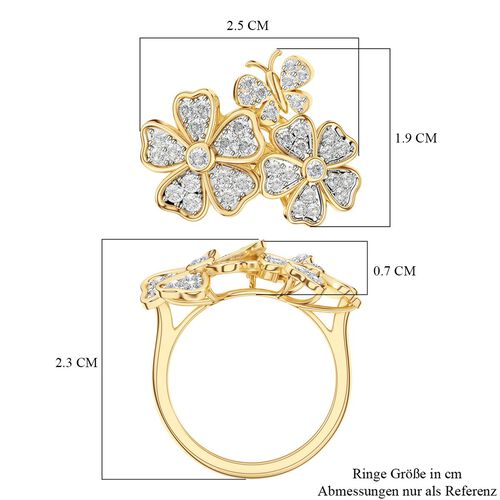 LUXURIANT DIAMOND -Lab Grown Diamant SI-GH Ring 925 Silber 750 Gelbgold Vermeil (Größe 17.00) ca. 1.00 ct image number 7