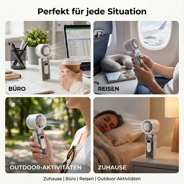 LIVMORE 1800mAh Handhold foldable mini fan with lights image number 2