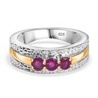 Afrikanischer Rubin (Fissure gefüllt) Ring 925 Silber rhodiniert (Größe 17.00) ca. 0,82 ct