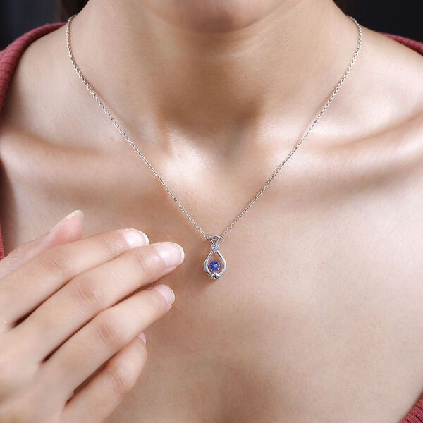 Tansanit und Zirkon Anh&auml;nger - 0,39 ct. image number 2