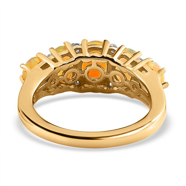 AA nat&uuml;rlicher, &auml;thiopischer Welo Opal und Zirkon-Ring - 1,60 ct. image number 6