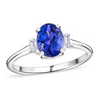 RHAPSODY AAAA Tansanit und Diamant-Ring, VS E-F, 950 Platin (Größe 20.00) ca. 2.10 ct