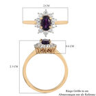 Afrikanischer Amethyst und Zirkon Ring 925 Silber vergoldet  ca. 0,91 ct image number 5