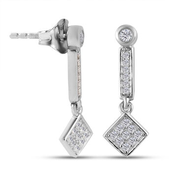 88 Facetten Moissanit-Ohrringe, 925 Silber platiniert ca. 0,32 ct.