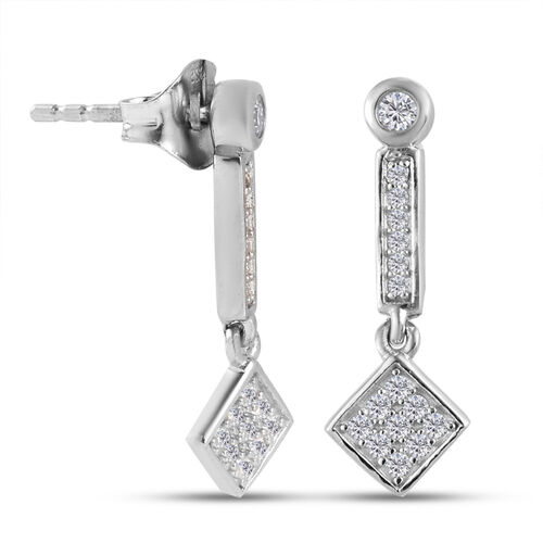 88 Facetten Moissanit Ohrhänger 925 Silber platiniert ca. 0,32 ct.  image number 0