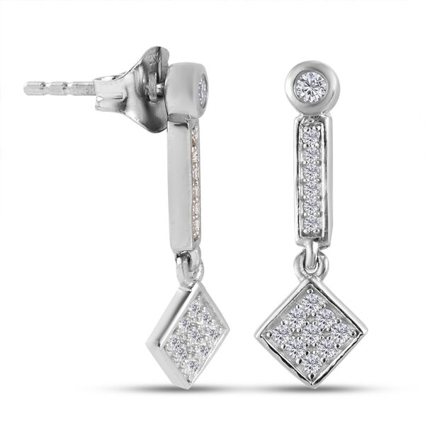 88 Facetten Moissanit Ohrh&auml;nger 925 Silber platiniert ca. 0,32 ct.&nbsp;