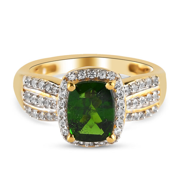 Nat&uuml;rlicher Chromdiopsid und Zirkon-Ring - 1,86 ct. image number 0