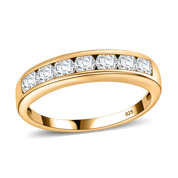 Moissanit Ring, 925 Silber vergoldet - 0,75 ct. image number 4