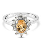 Citrin und Zirkon Ring 925 Silber platiniert  ca. 1,36 ct image number 0