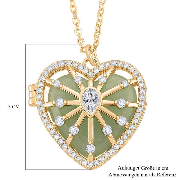 Herz Anh&auml;nger mit wechselbaren Edelsteinen und Kette, ca. 50 cm + 5 cm Extender, Nickelfreies Messing, Goldfarben image number 8