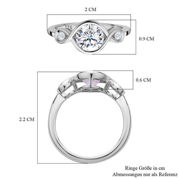 Moissanit Ring, 925 Silber rhodiniert, ca. 1.00 ct image number 7
