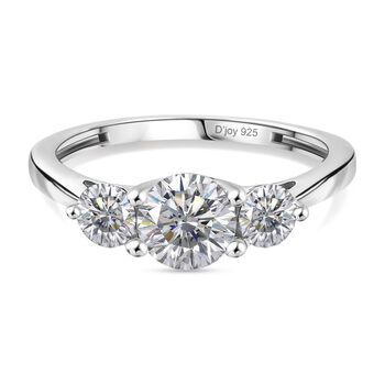 D'Joy Moissanit Ring, 925 Silber rhodiniert - 1,22 ct.