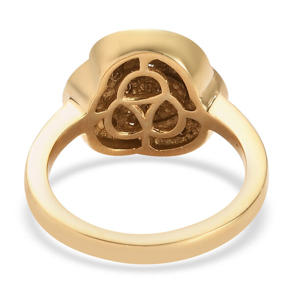 Zirkonia Ring Messing Ionenbeschichtetes Gelbgold Platin  ca. 1,08 ct image number 6