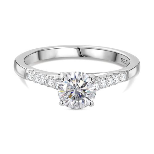 Moissanit Ring 925 Silber rhodiniert (Größe 17.00) ca. 1,16 ct image number 0
