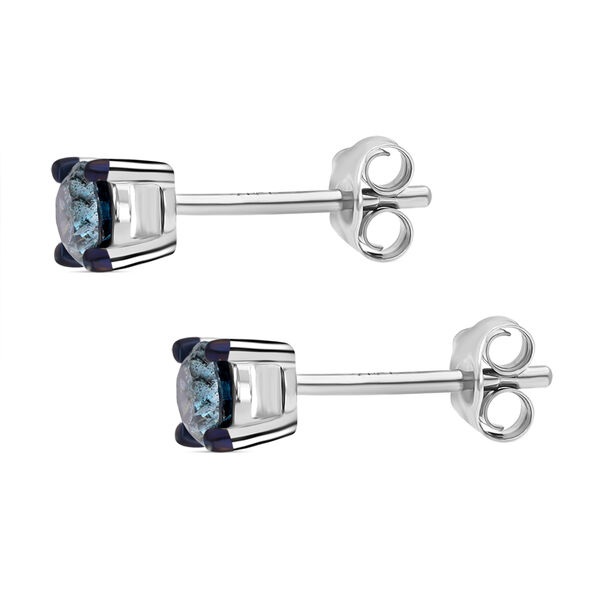 SGL zertifizierte I1-I2 blaue Diamant-Ohrringe - 0,50 ct. image number 4