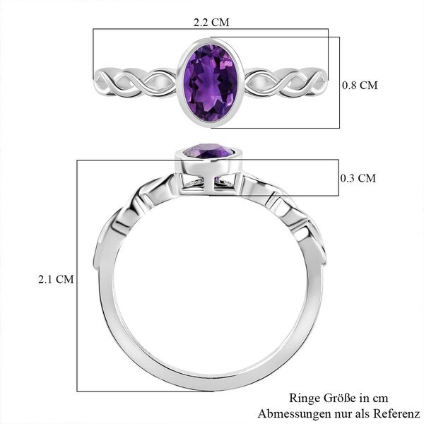 Afrikanischer Amethyst Ring 925 Silber (Größe 17.00) ca. 0,76 ct image number 7