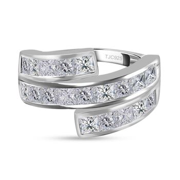 GP Art D&eacute;co Kollektion - Moissanit und Kanchanaburi blauer Saphir-Ring - 2,64 ct.