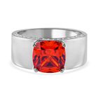 LUSTRO STELLA - Orange Zirkonia, weißer Zirkonia Ring, 925 Silber rhodiniert (Größe 16.00) ca. 6.49 ct