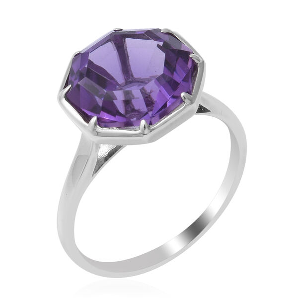 Lusaka Amethyst Solit&auml;r Ring 925 Silber Platin-&Uuml;berzug image number 3