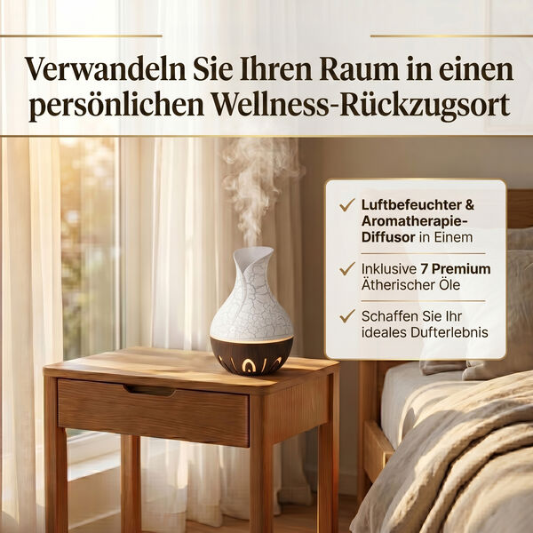 LIVMORE Luftbefeuchter mit 7 &auml;therischen &Ouml;len, 200 ml Wasserkapazit&auml;t, Kaffee image number 5
