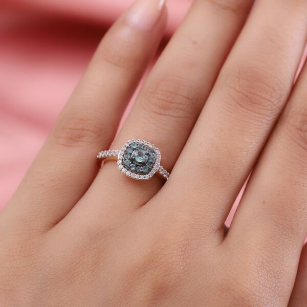 Alexandrit und Zirkon Ring 925 Silber Gelbgold Vermeil image number 3