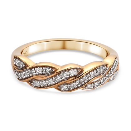 Diamant Ring 925 Silber vergoldet (Größe 16.00) ca. 0,15 ct